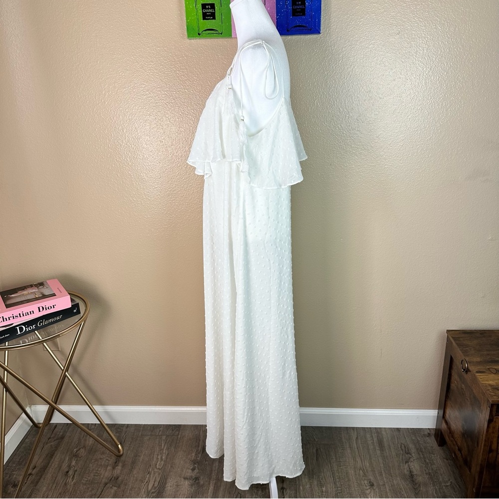 J.O.A Maxi Dress Ivory Adjustable Straps Sundress Wedding Evening Beach Medium - Picture 12 of 12